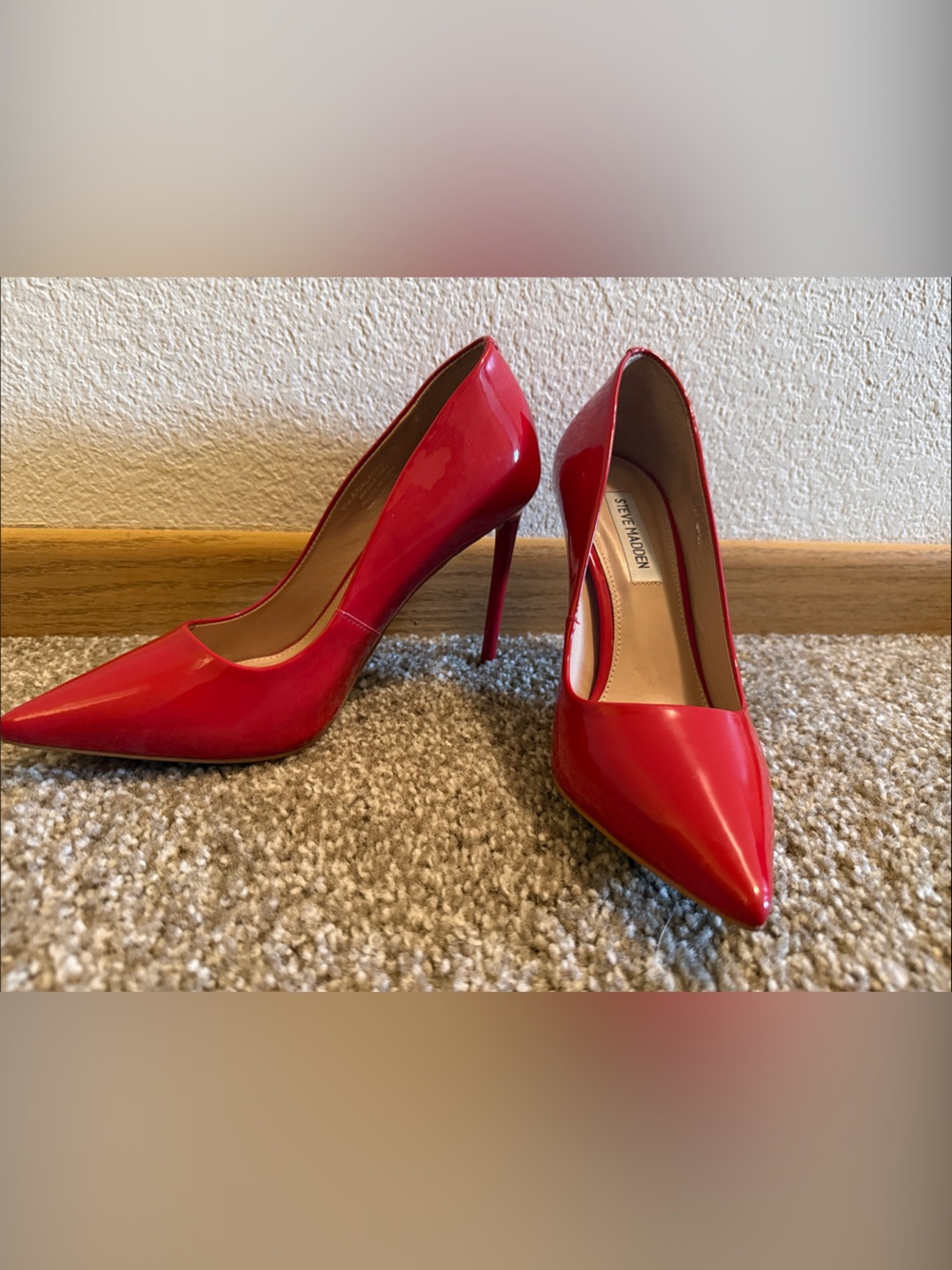Steve Madden Red Patent Pointed-Toe Stiletto Heels